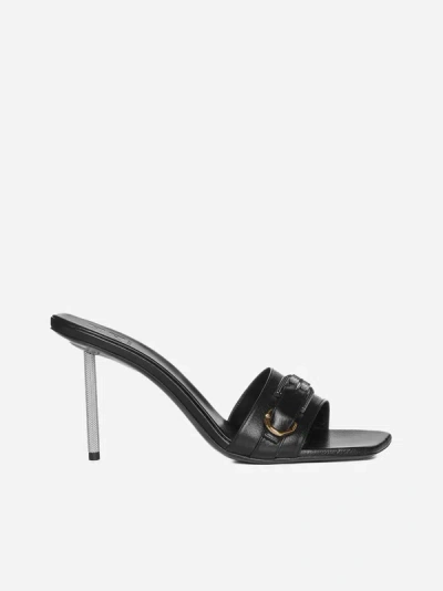 Shop Givenchy Voyou Leather Sandals In Black