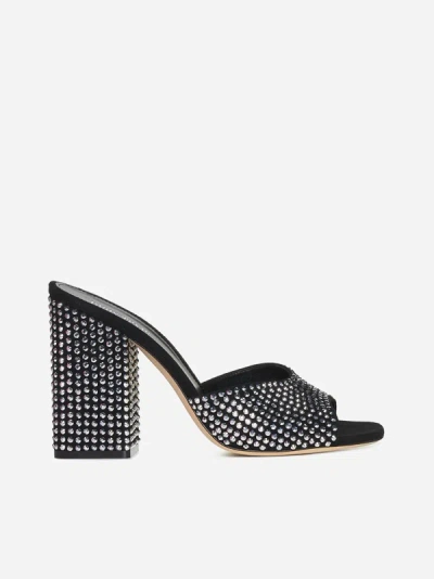 Shop Paris Texas Holly Anja Crystals Leather Mules In Black