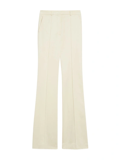 Shop Sportmax Long Flare Trousers In White