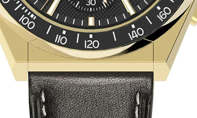 Ferragamo Chronograph Sport Leather Strap Watch, 43mm In Gold