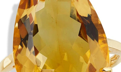 Savvy Cie Jewels Sterling Silver & Pear Citrine Ring In Yellow