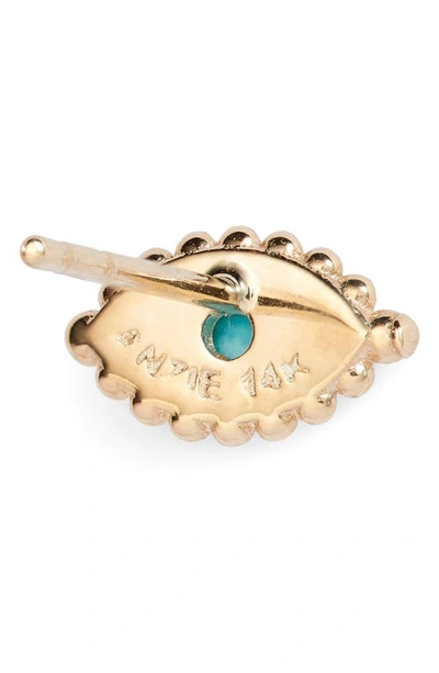 Shop Anzie Dew Drop Turquoise Evil Eye Stud Earrings In Gold