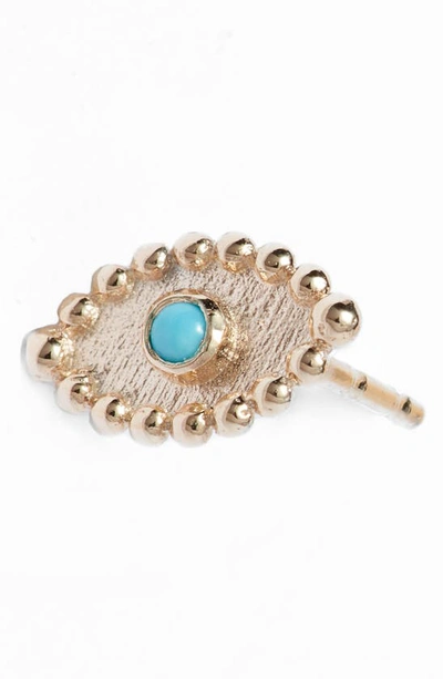 Shop Anzie Dew Drop Turquoise Evil Eye Stud Earrings In Gold
