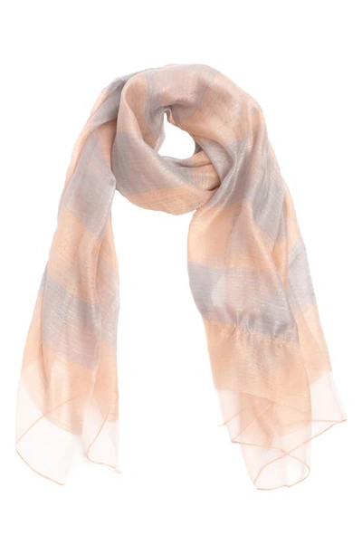 Shop Saachi Shiny Stripe Silk Blend Scarf In Pink