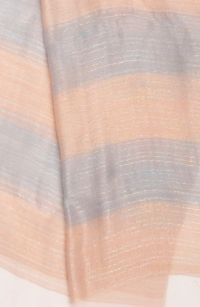 Shop Saachi Shiny Stripe Silk Blend Scarf In Pink