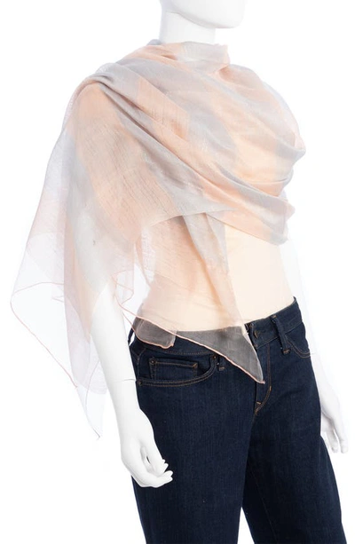 Saachi Shiny Stripe Silk Blend Scarf In Pink