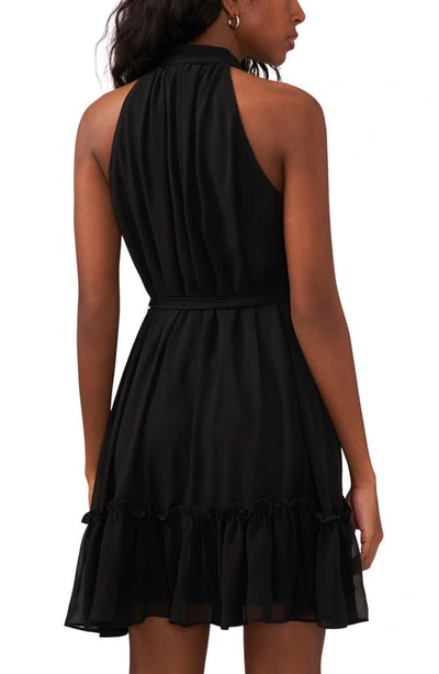 Shop Halogen ® Halter Neck Belted Minidress In Rich Black