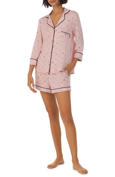 Shop Dkny Boxer Pajamas In Blush Dot