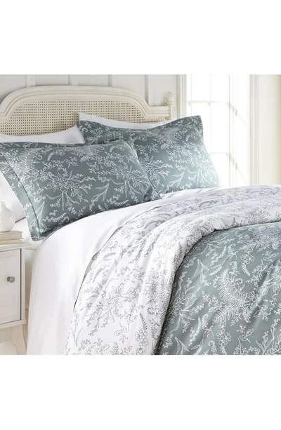 Shop Southshore Fine Linens Winter Brush Reversible Comforter Sets In Teal
