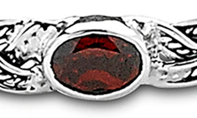 Shop Samuel B. Sterling Silver Garnet Braided Bangle In Red