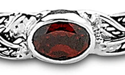 Samuel B. Silver 0.95 Ct. Tw. Garnet Rope Design Bangle Bracelet In Red