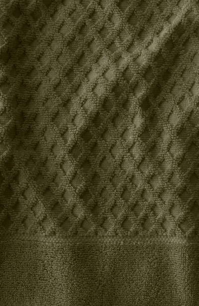 Woven & Weft Diamond Texture Towel 4-piece Set In Olive