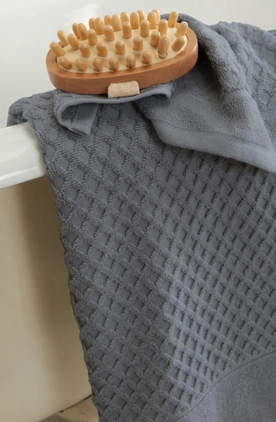 Woven & Weft Diamond Texture Towel 4-piece Set In Dark Grey