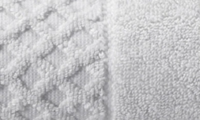 Woven & Weft Diamond Texture Towel 4-piece Set In Light Grey