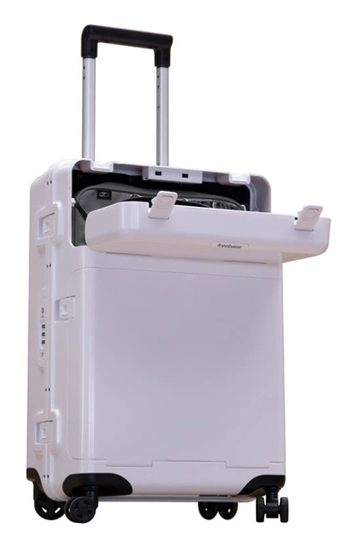 Shop Barmes First Edition Two-tone Spinner Carry-on Luggage In White
