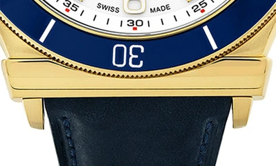 Ferragamo 1898 Sport Leather Strap Watch, 44mm In Gold