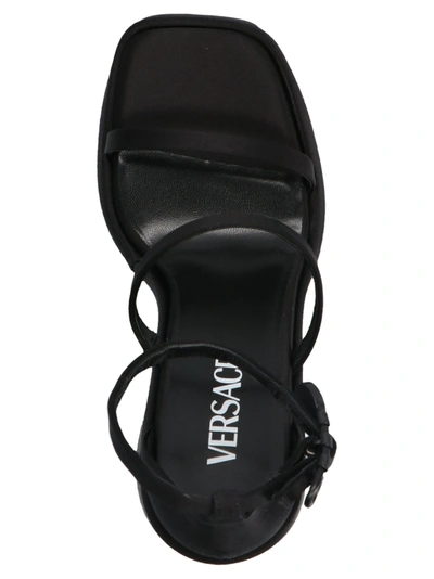 Shop Versace 'triplatform' Sandals In Black