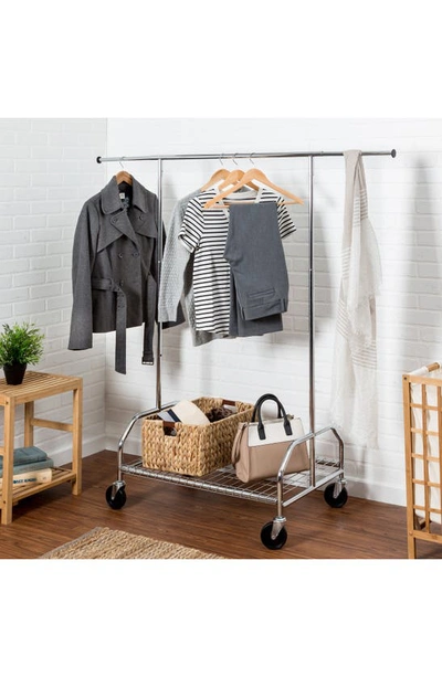 Shop Honey-can-do Rolling Garment Rack With Bottom Shelf In Chrome