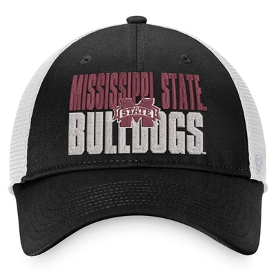 Shop Top Of The World Black/white Mississippi State Bulldogs Stockpile Trucker Snapback Hat