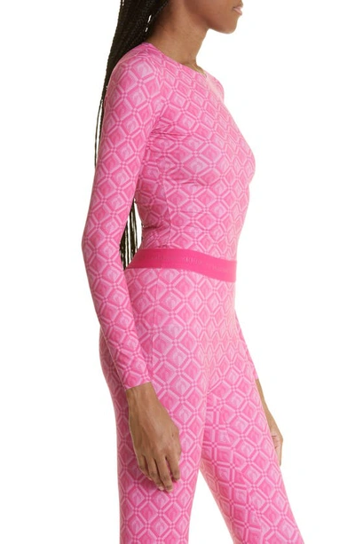 Shop Marine Serre Fitted Moon Print Top In Moon Diamant Fuschia Print