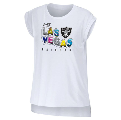 Shop Wear By Erin Andrews White Las Vegas Raiders Greetings From Muscle T-shirt