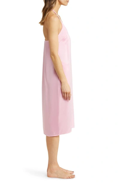 Shop Lunya Halter Neck Washable Silk Nightgown In Etude Pink