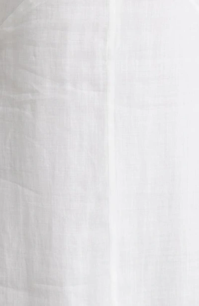 Shop Frame Shirred Ramie Maxi Dress In Blanc