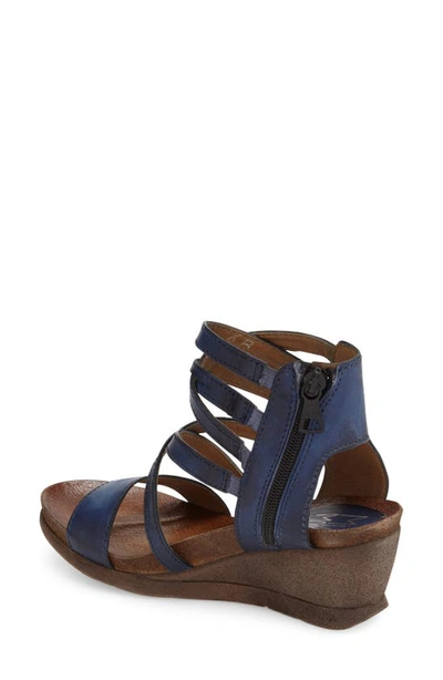 Miz Mooz Shay Strappy Wedge Sandal In Navy