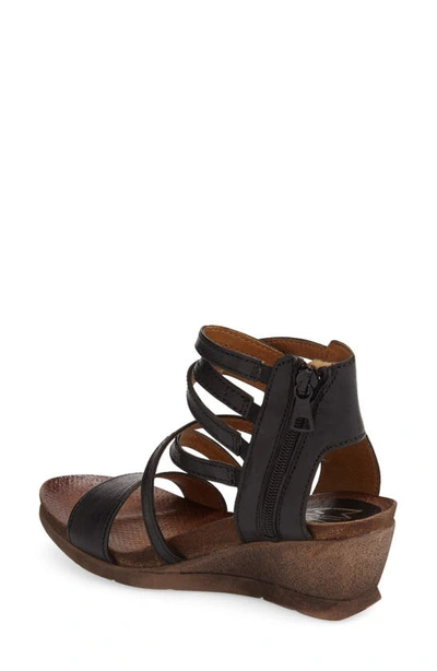 Miz Mooz Shay Strappy Wedge Sandal In Black