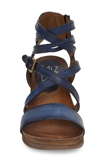 Miz Mooz Shay Strappy Wedge Sandal In Navy