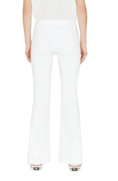 Frame Le One High Waist Flare Jeans In Blanc