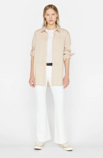 Frame Le One High Waist Flare Jeans In Blanc