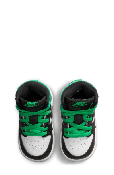 Shop Jordan Kids' Air  1 Retro High Top Sneaker In Black/ Lucky Green/ White