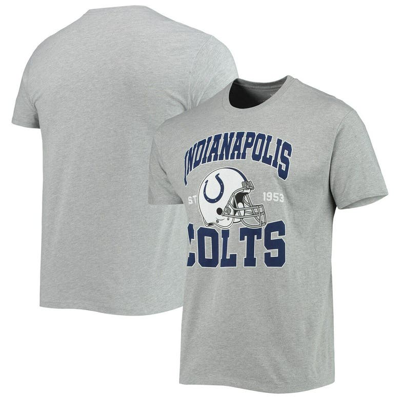 Shop Junk Food Heathered Gray Indianapolis Colts Helmet T-shirt In Heather Gray