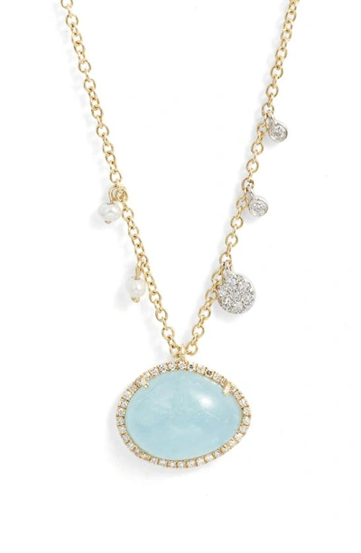 Shop Meira T Aquamarine Pendant Necklace In Gold