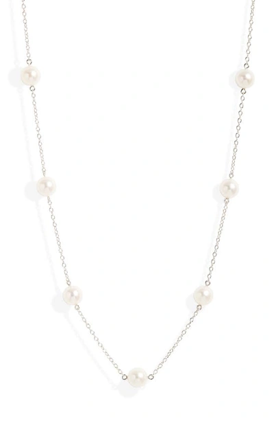 Shop Mikimoto Akoya Pearl Station Chain Necklace In White Gold