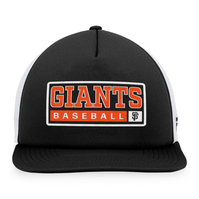 Shop Majestic Black/white San Francisco Giants Foam Trucker Snapback Hat