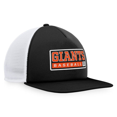 Shop Majestic Black/white San Francisco Giants Foam Trucker Snapback Hat