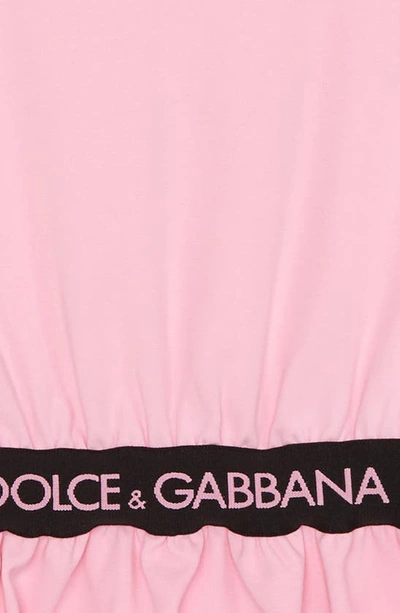 Shop Dolce & Gabbana Kids' Logo Waistband T-shirt Dress In Pink
