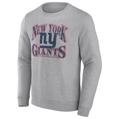 Fanatics Branded Heathered Charcoal New York Giants Playability Pullover Sweatshirt In Heather Gray