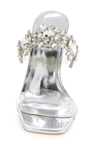 Shop Azalea Wang Barbados Crystal Mesh Sandal In Silver