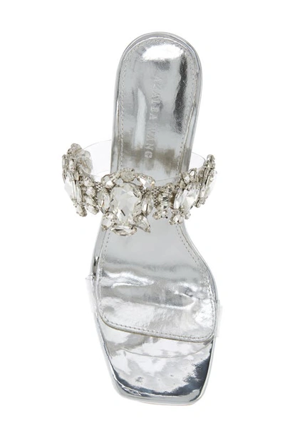 Shop Azalea Wang Barbados Crystal Mesh Sandal In Silver