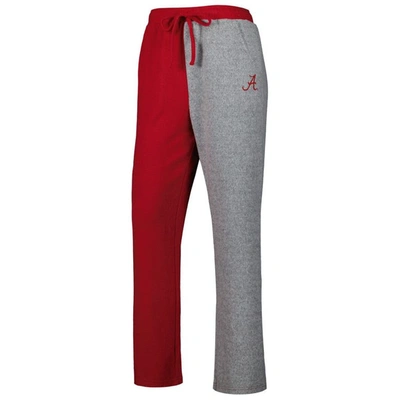 Shop Zoozatz Crimson/gray Alabama Crimson Tide Colorblock Cozy Tri-blend Lounge Pants