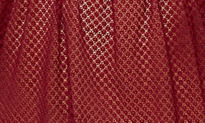 Dreamgirl Lace Trim Mesh Babydoll Chemise & G-string Thong In Burgundy