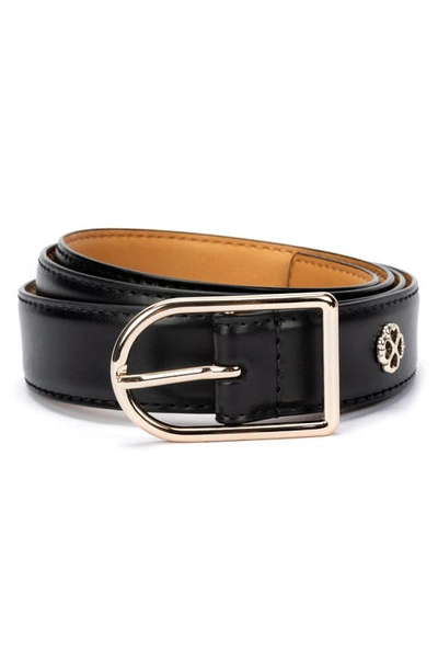 Shop Kate Spade Leather Belt In Black