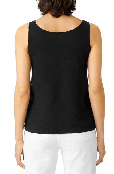 Shop Eileen Fisher Organic Linen Tank In Black