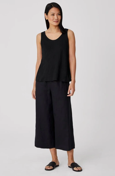 Shop Eileen Fisher Organic Linen Tank In Black