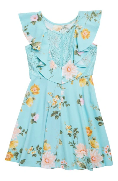 Shop Ava & Yelly Fit & Flare Patterned Dress In Mint