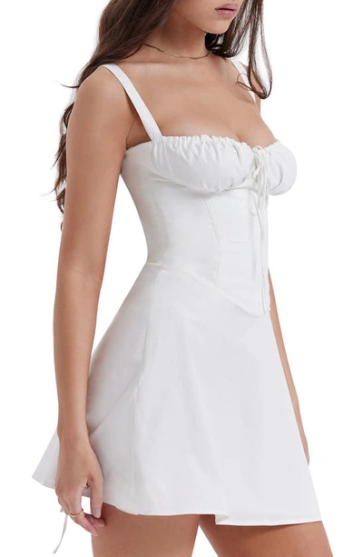 House Of Cb Carlotta Corset Bodice Cotton Blend Cocktail Dress In White