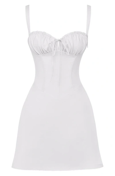 House Of Cb Carlotta Corset Bodice Cotton Blend Cocktail Dress In White